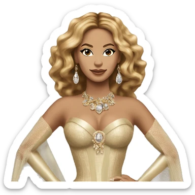 Iconic-style Candid Likeness Beyoncé:

A regal presence with an intense focus and poised stance, often adorned in glamorous attire. Known for her powerful aura and unwavering grace, radiating strength and talent. sticker