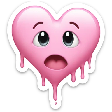 Light pink melting heart sticker