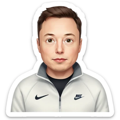 Elon mask wearing Nike fleece  sticker