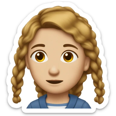 девушка с русыми короткими слегка кудрявыми волосами, в коричневых круглых очках и белой рубашке  sticker