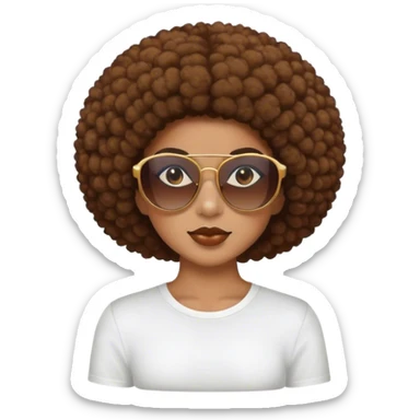 Girl with brown Afro and sunglasses  sticker
