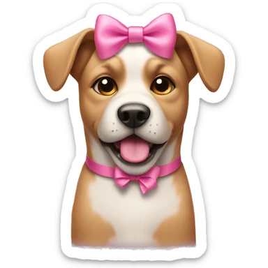 Dog with a pink bow sticker