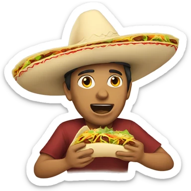 Mexican eating tacos  sticker