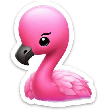 Baby Kawaii neon glitter flamingo  sticker