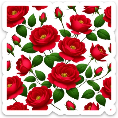 a thousand and one bouquet of red wild roses. Aesthetic, chic  sticker