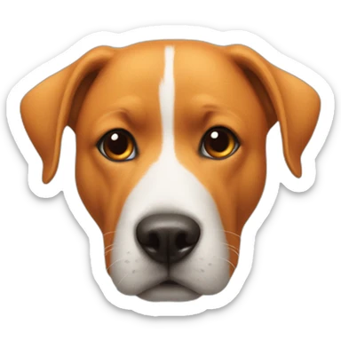 Un chien avec une mandarine sticker