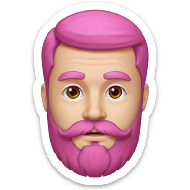 pink bearded man headshot sticker