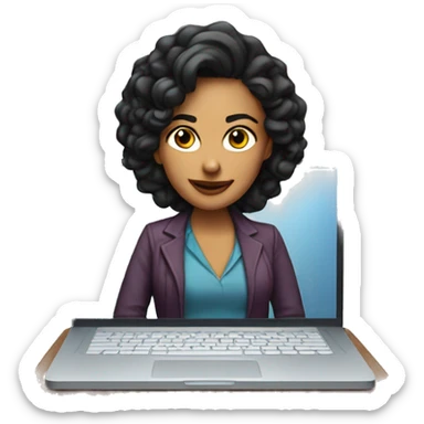 Laura Avila con laptop Mac  sticker