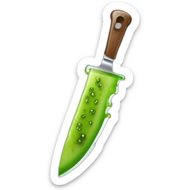 knife with kiwi juice dripping sticker