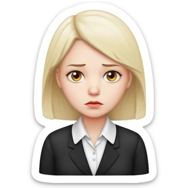 sad women office worker sticker