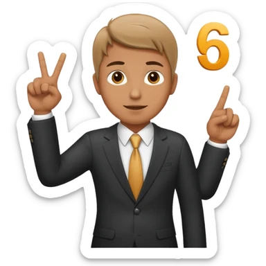 Uomo che indica con le mani  six seven  sticker