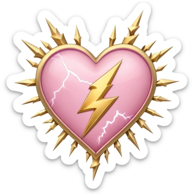 sakura heart with a lightning bolt sticker
