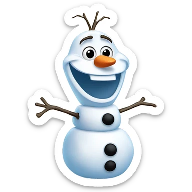 olaf snowman, frozen, happy sticker