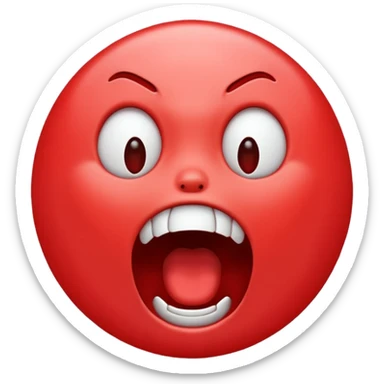 a Screaming emoji saying PRESS E sticker