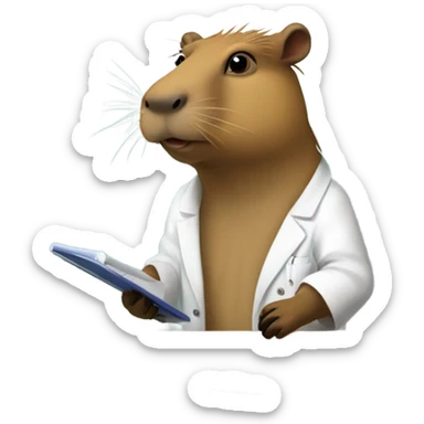 Capybara researcher 3.4 turn sticker