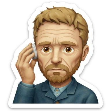 vincent van gogh holding his ear sticker