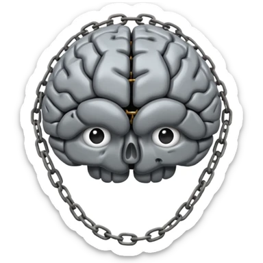 Grey Brain bound in chains sticker