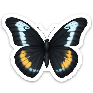 Black butterfly sticker