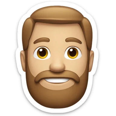 white guy with brown hair and beard sticker