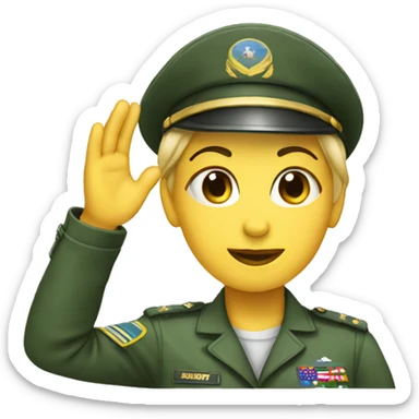Female saluting sticker