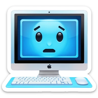 make a computer screen with a error emoji sticker