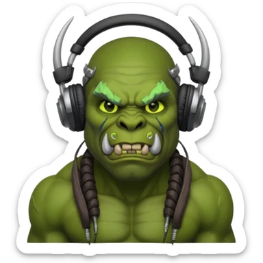 ork with headphones sticker