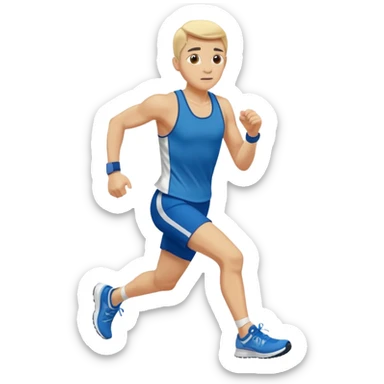 a person running a marathon with running shoes sticker