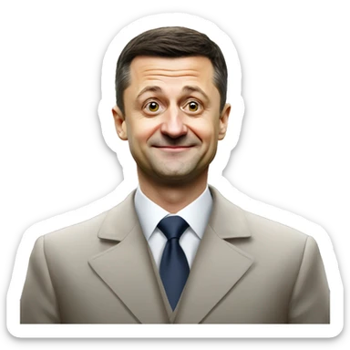 President of Ukraine Vladimir Zelenskiy with clown nose sticker