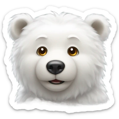 cute adorable white bear sticker
