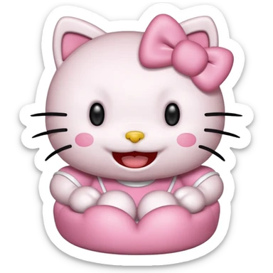 Hello Kitty laughing very hard 😂 sticker