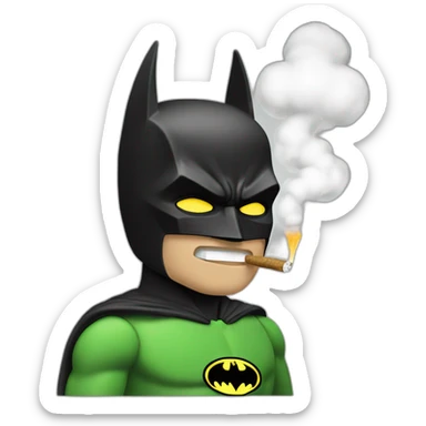batman smokin weed sticker