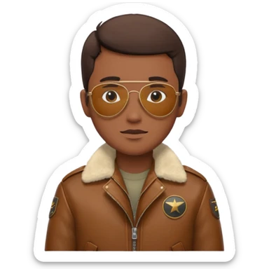 aviator jacket with no badges sticker