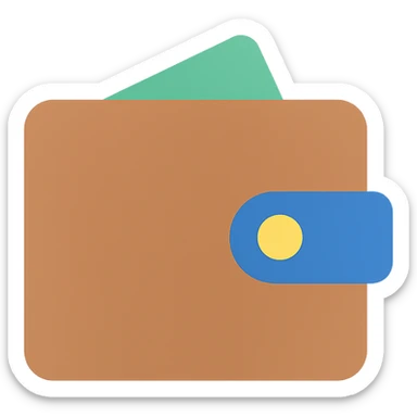 wallet icon, color accent, professional look sticker