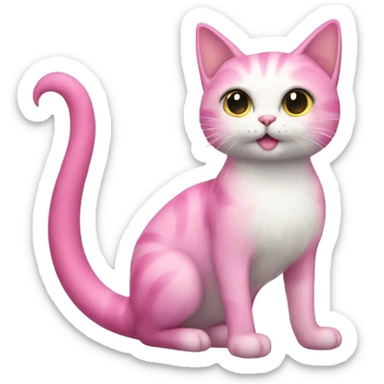 mermaid cat pink tail sticker