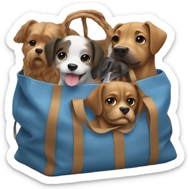 A bag with dogs sticker