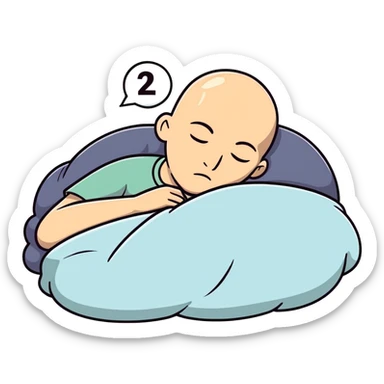 Bald man sleeping  sticker