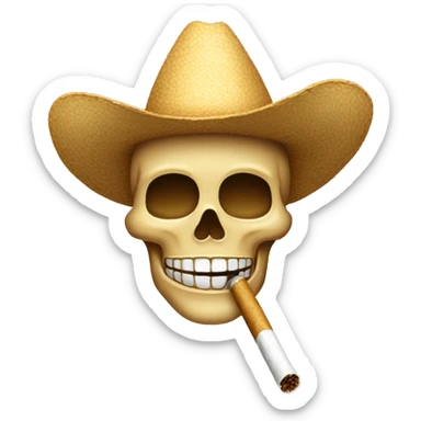 esqueleto con sombrero y un cigarro sticker