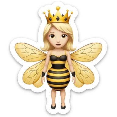 Full Body plus  Queen bee woman with  blonde hair and big nose sticker