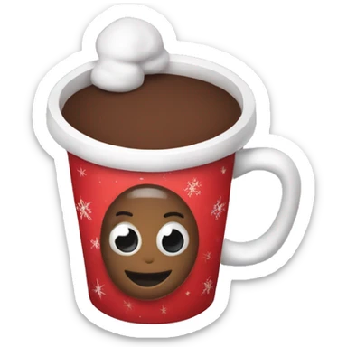 Christmas cup with hot cocoa sticker