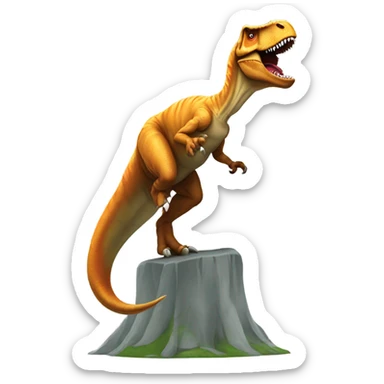 t-rex doing a 360 kickflip while dabbing sticker