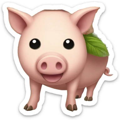 retro groovy hippie trippy floral patterns on a pig armadillo centipede covered in hemp leaves sticker