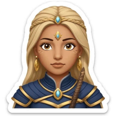 ESO female breton warrior with lashes and earrings sticker