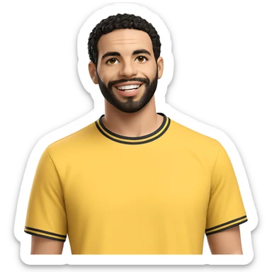 smiling boy in yellow shirt sticker