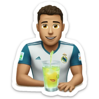 ronaldo drink water sticker
