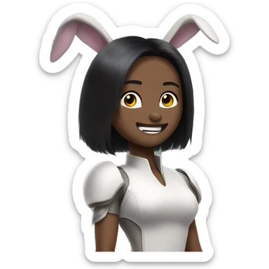 Alita worrior princess as a bunny cheering sticker