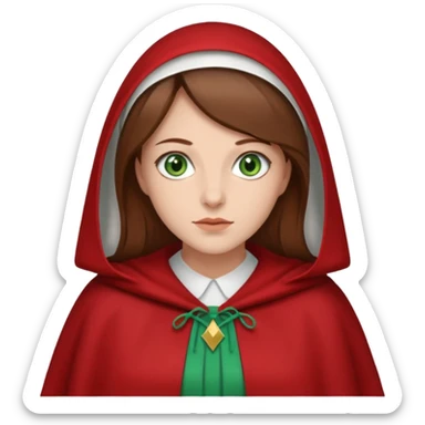 Handmaid woman with brown hair and green eyes sticker
