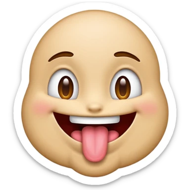 Emoji with the tongue out and face turning back and forth sticker