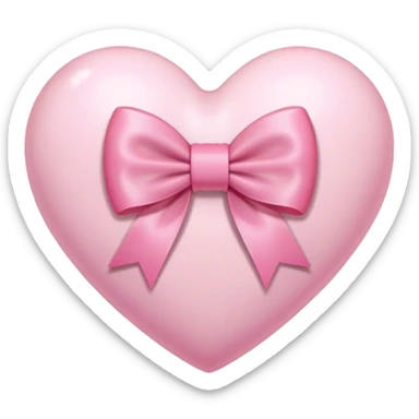 Light pink heart with a pink bow on it sticker