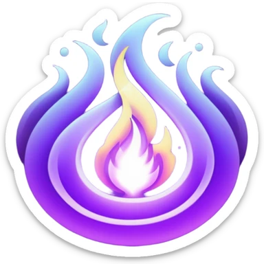Wicked purple flames sticker
