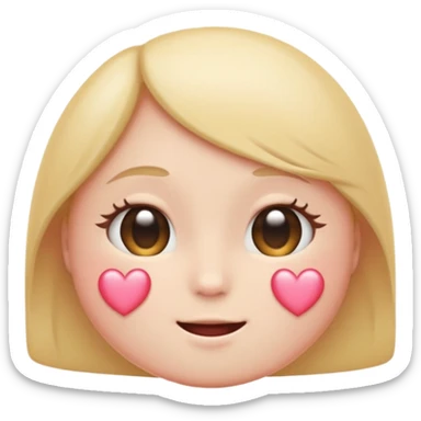 “Pastel round emoji with shy sparkling eyes, gentle blush, trembling smile, hidden heart, soft glow—expressing quiet love, vulnerability, and tender emotions sticker